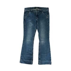 Vintage Y2K American Eagle Women’s Denim Flare Low Rise Blue Jeans Size 6